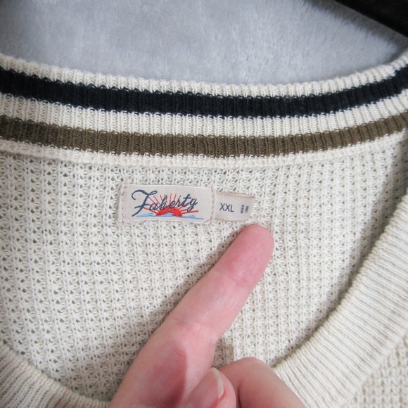 Faherty XXL Womens Crew Neck Striped Pullover Sweater Organic Cotton Cashmere - Picture 6 of 10